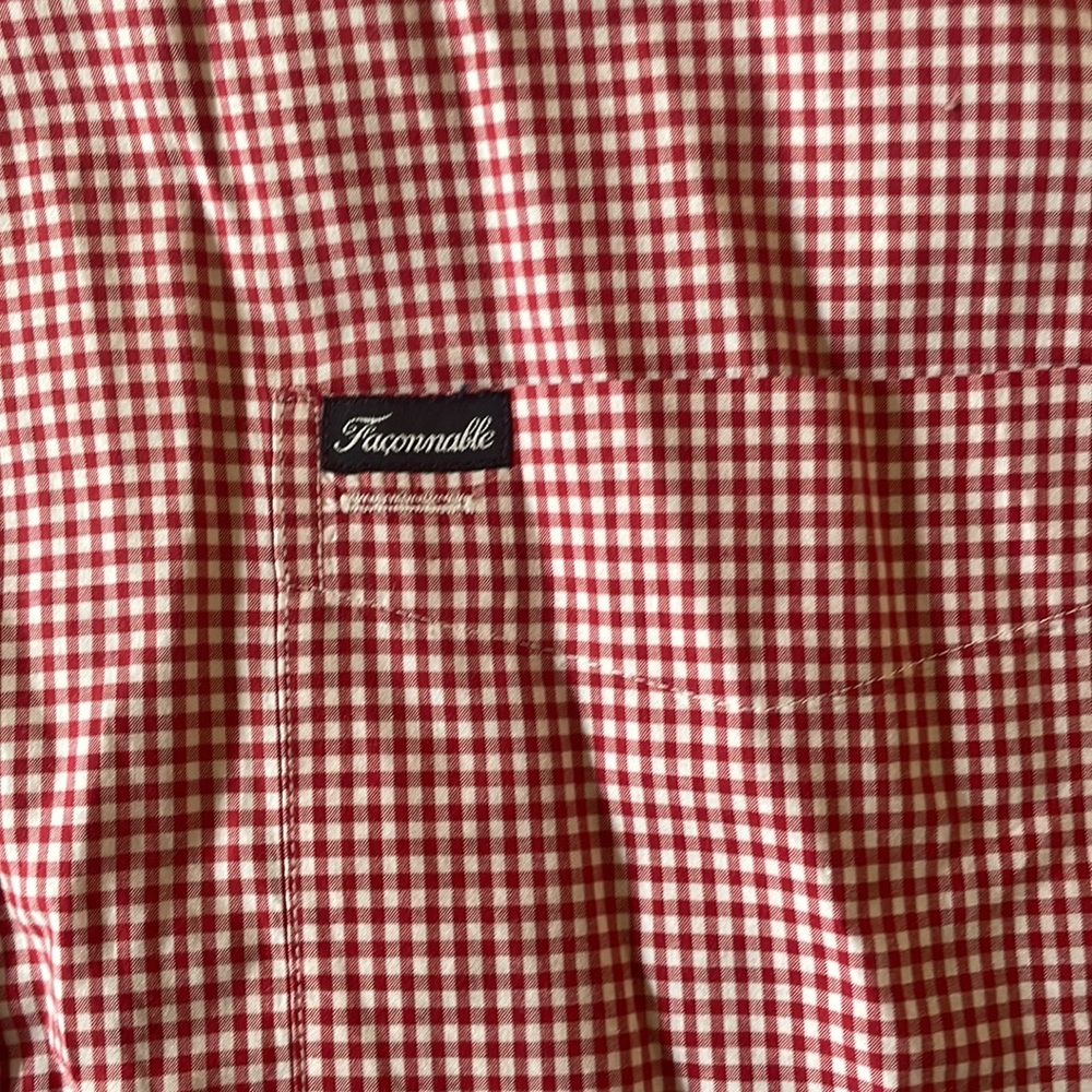 Faconnable Men’s Button Down Red Check Pattern- X… - image 3